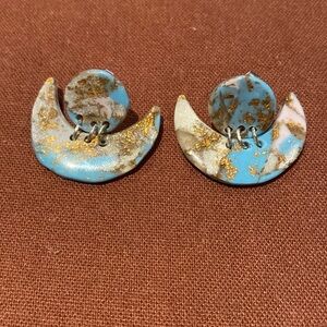 Hand crafted moon earrings